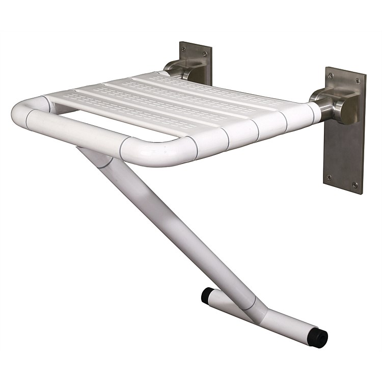 LeVivi 400mm Wall-Mounted Shower Seat White/Chrome