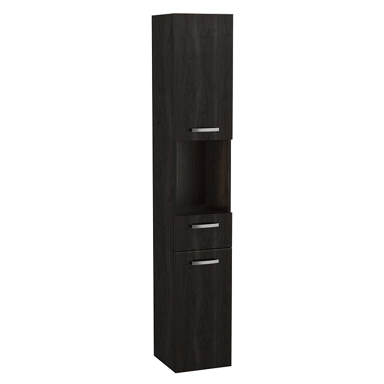 LeVivi Devon 1740mm Wall-Hung Storage Tower Charred Oak