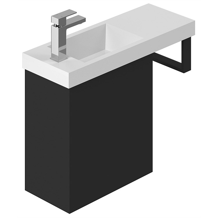 LeVivi Leeds Extension 600mm Wall-Hung Vanity Matt Black