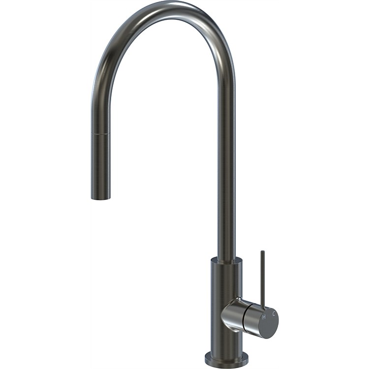 LeVivi Slim Stainless Steel Pull-Down Sink Mixer Vapour Black