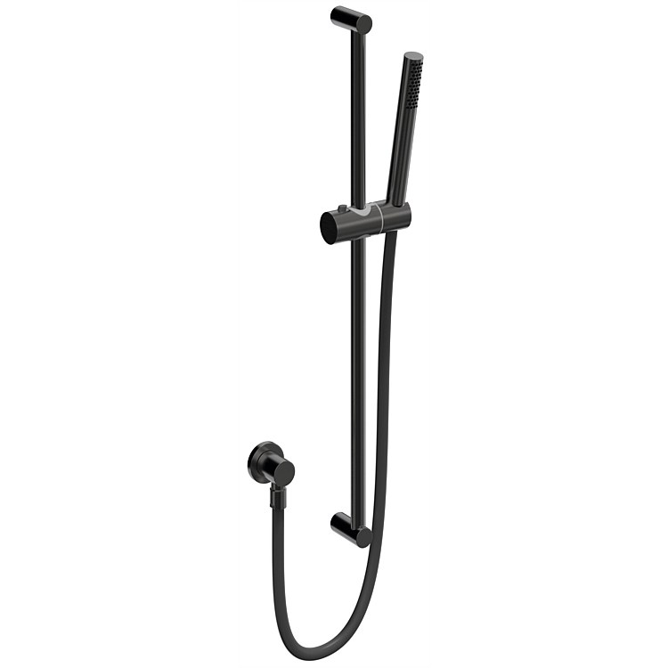 LeVivi Slim Stainless Steel Single Function Slide Shower Vapour Black