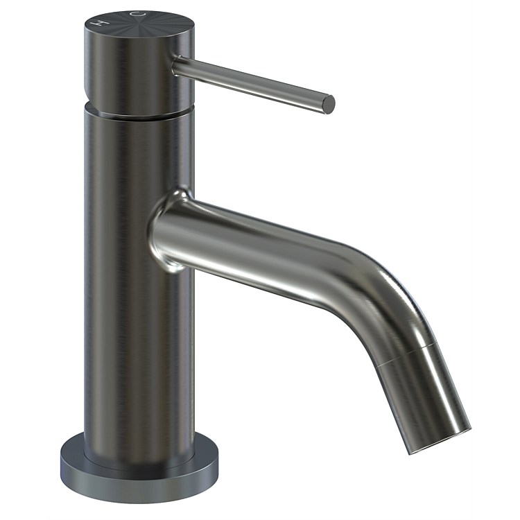 LeVivi Slim Stainless Steel Basin Mixer Vapour Black