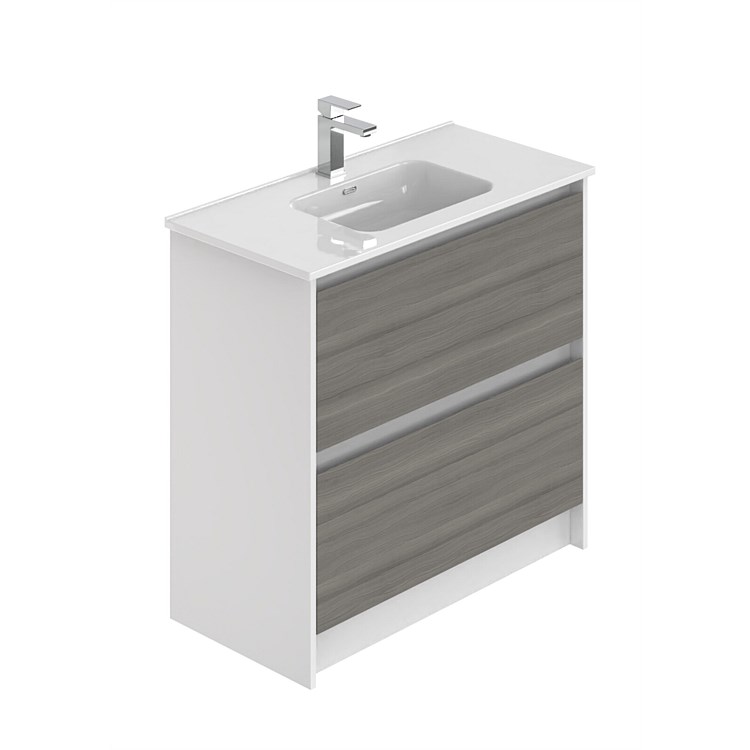LeVivi Cibolo 900mm Floor-Standing Vanity with upgrade to White/Elm