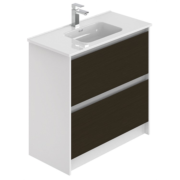 LeVivi Cibolo 900mm Floor-Standing Vanity with upgrade to White/Charred Oak
