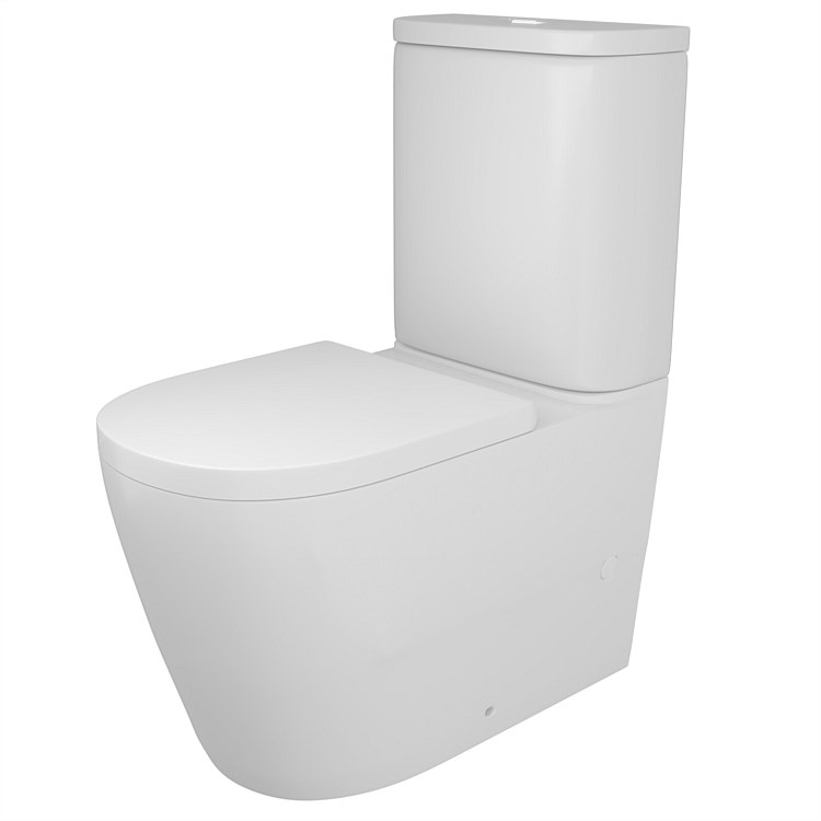 LeVivi Messina Back-To-Wall Rimless Toilet Suite S-Trap White