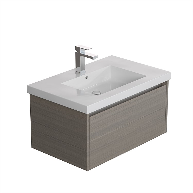 LeVivi Cibolo Neo 750mm 1 drawer Wall-Hung Vanity Elm