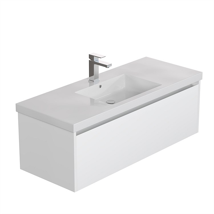 LeVivi Cibolo Neo 1200mm 1 Drawer Wall-Hung Vanity White