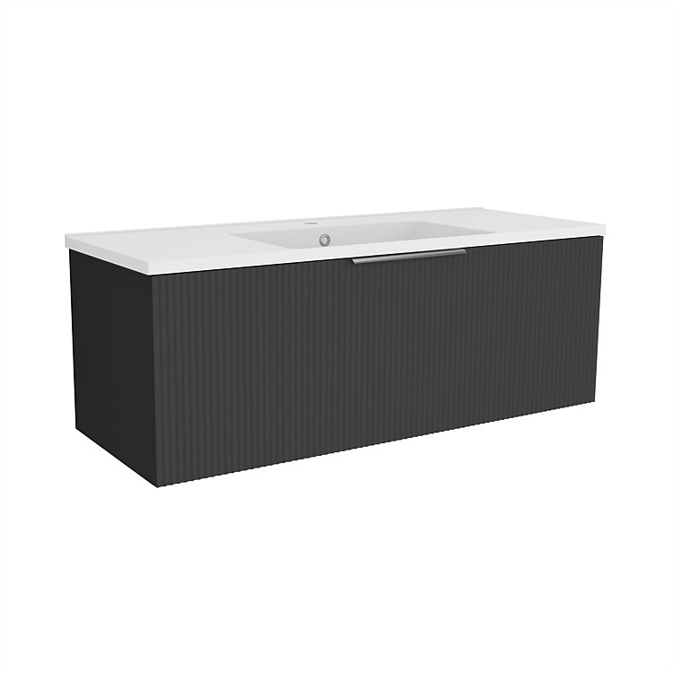 LeVivi Positano 1200mm Wall-hung Vanity Single Bowl Matt Black