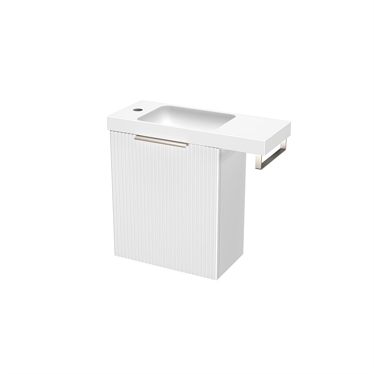 LeVivi Positano Extension 600mm Wall-hung Ensuite with Towel Rail & Right Hand Door Matt White