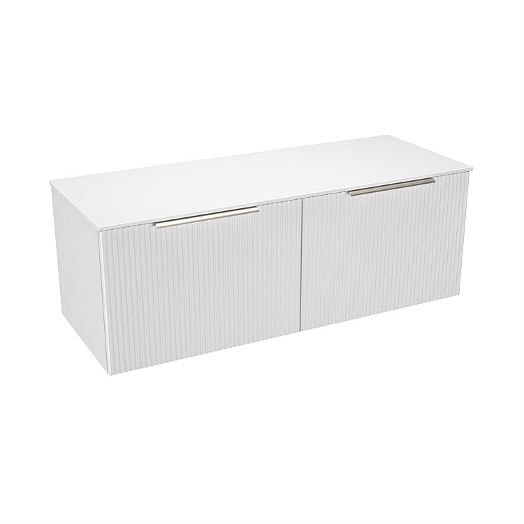 LeVivi Positano 1200mm Solid Surface Wall-Hung Vanity Side By Side Drawers Matt White
