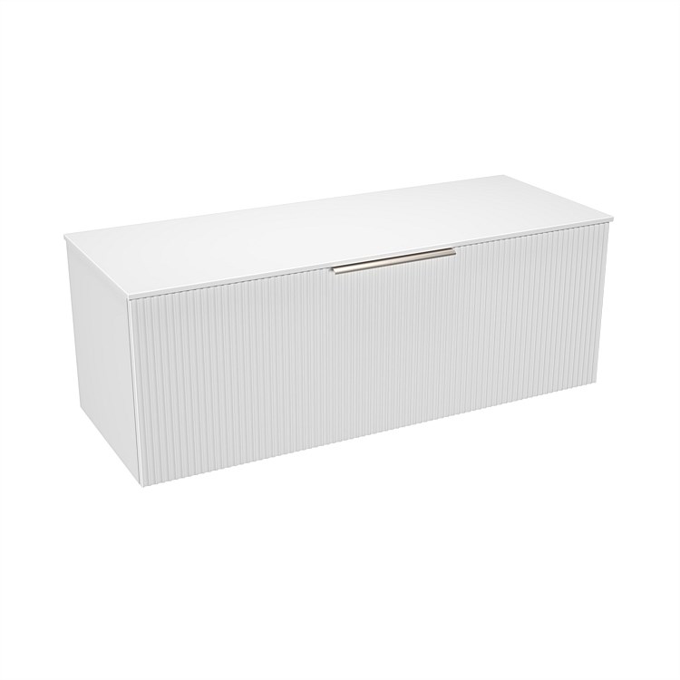 LeVivi Positano 1200mm Solid Surface Wall-Hung Vanity Single Drawer Matt White