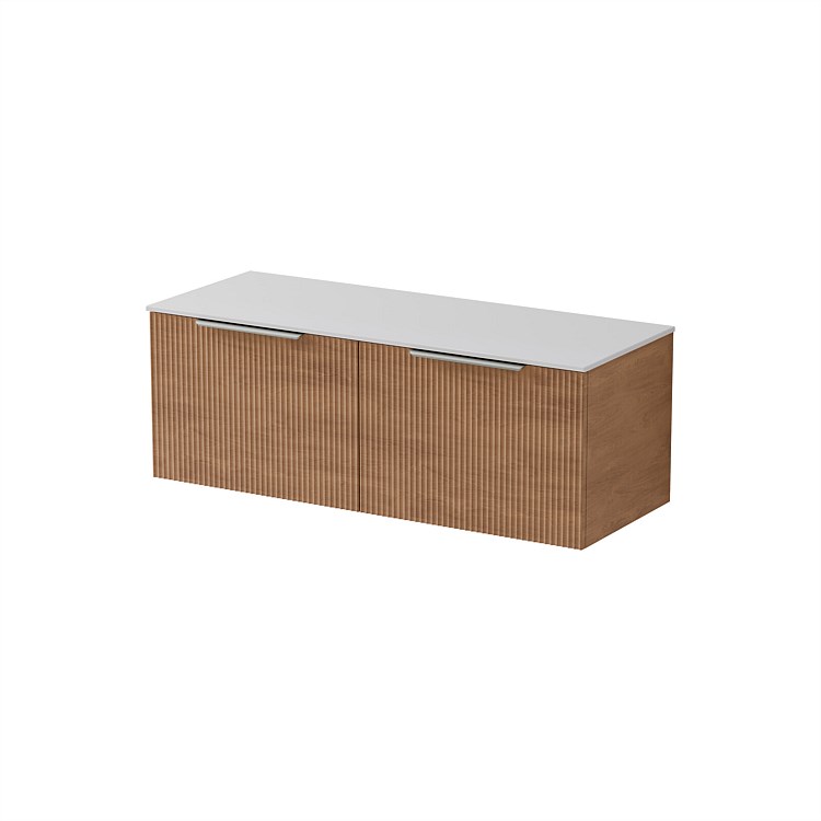 LeVivi Positano 1200mm Solid Surface Wall-Hung Vanity Side By Side Drawers Devon Oak