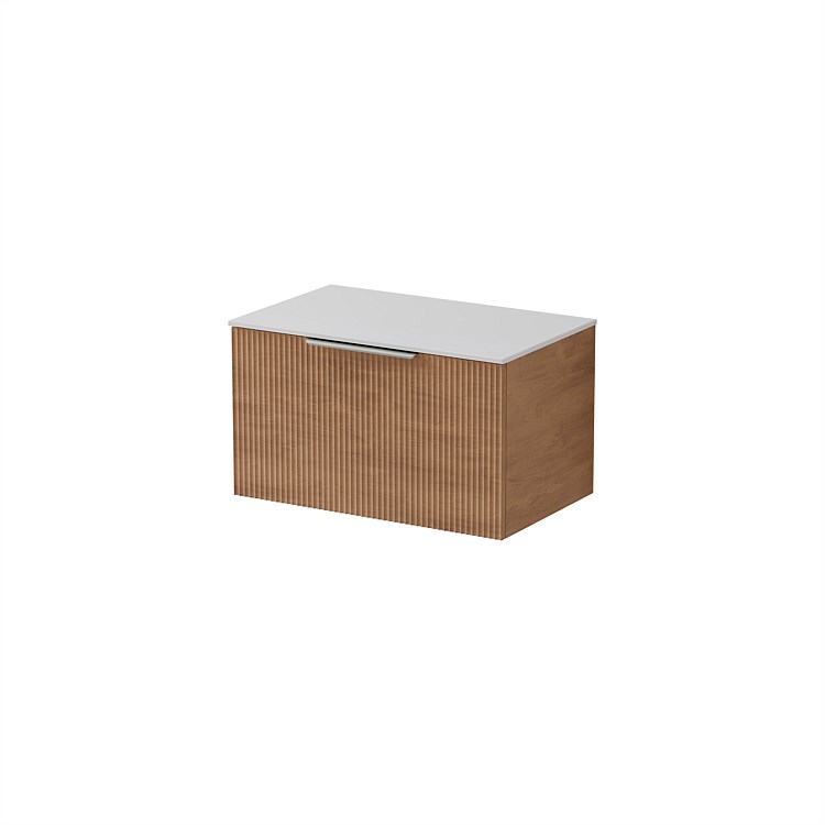 LeVivi Positano 750mm Solid Surface Single Drawer Vanity Devon Oak