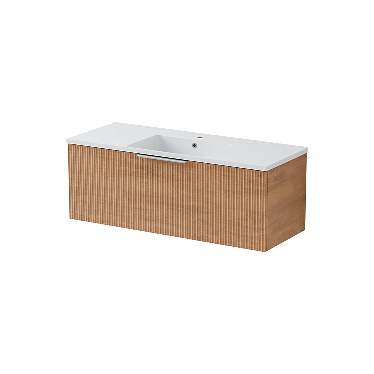 LeVivi Positano Wall-Hung 1200mm Vanity Solid Surface Single Drawer Solid Surface Single Bowl Devon 