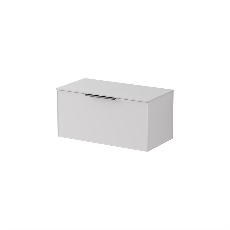 LeVivi Positano Edge 900mm Wall-Hung Solid Surface Single Drawer Vanity Matt White