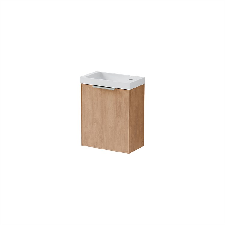 LeVivi Positano Edge 440mm Left Hand Wall-Hung Ensuite Vanity Devon Oak
