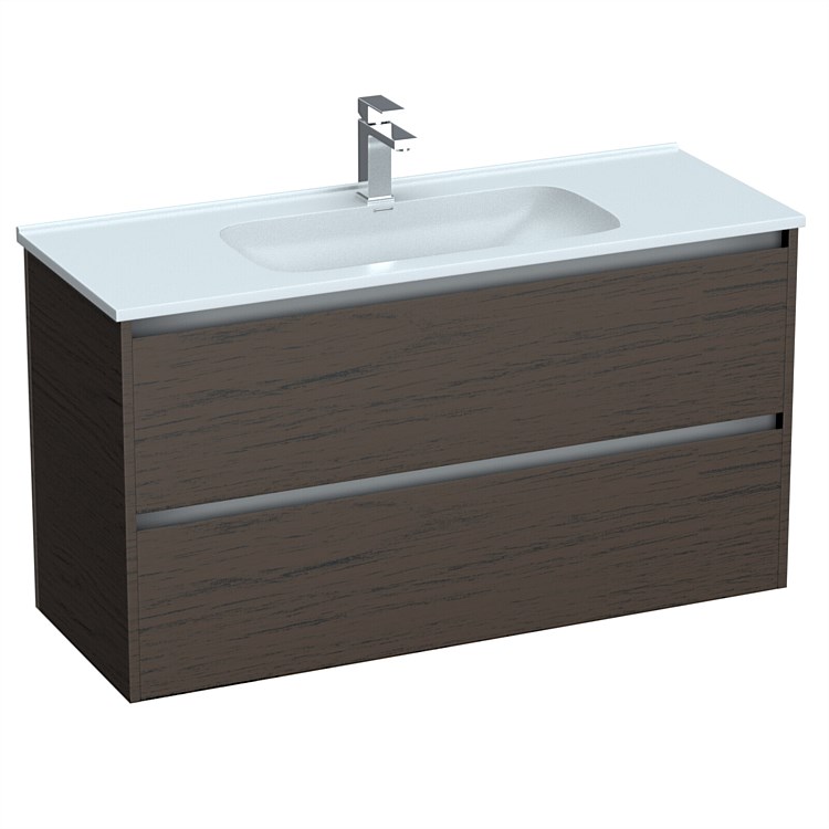 LeVivi Cibolo 1200mm Double Drawer Wall-Hung Vanity Charred Oak