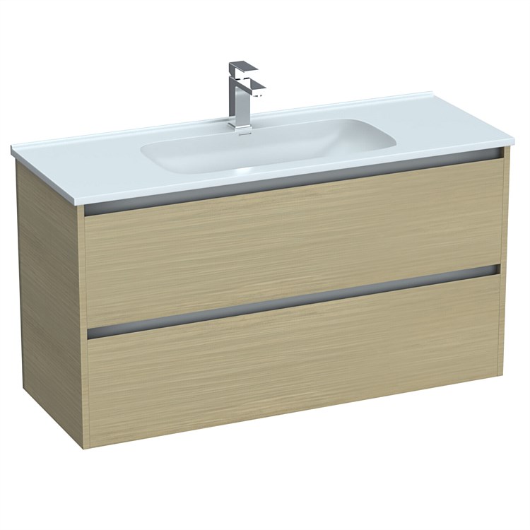 LeVivi Cibolo 1200mm Double Drawer Wall-Hung Vanity Light Oak