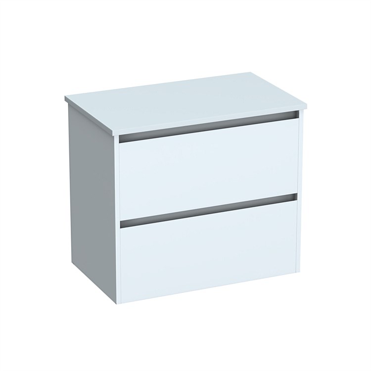 LeVivi Cibolo Prima 750mm Double Drawer Wall-Hung Vanity White