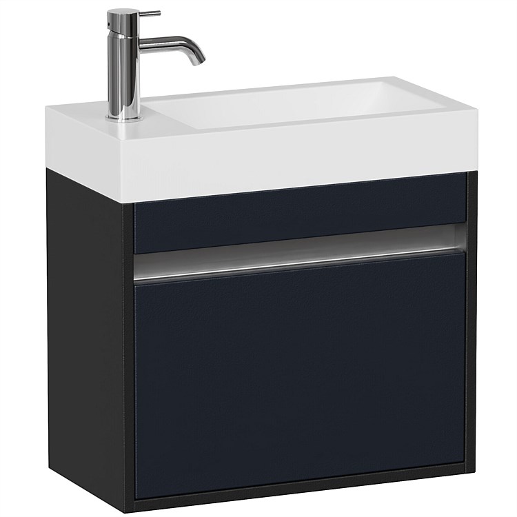 LeVivi Capri 500mm Slim Wall-Hung Vanity Black/Indian Ink