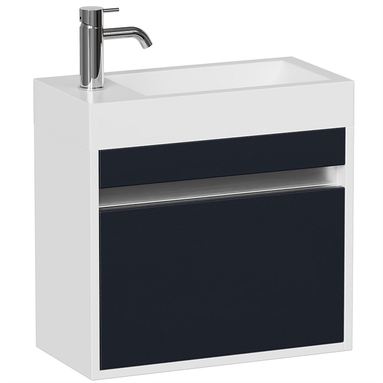 LeVivi Capri 500mm Slim Wall-Hung Vanity White/Indian Ink