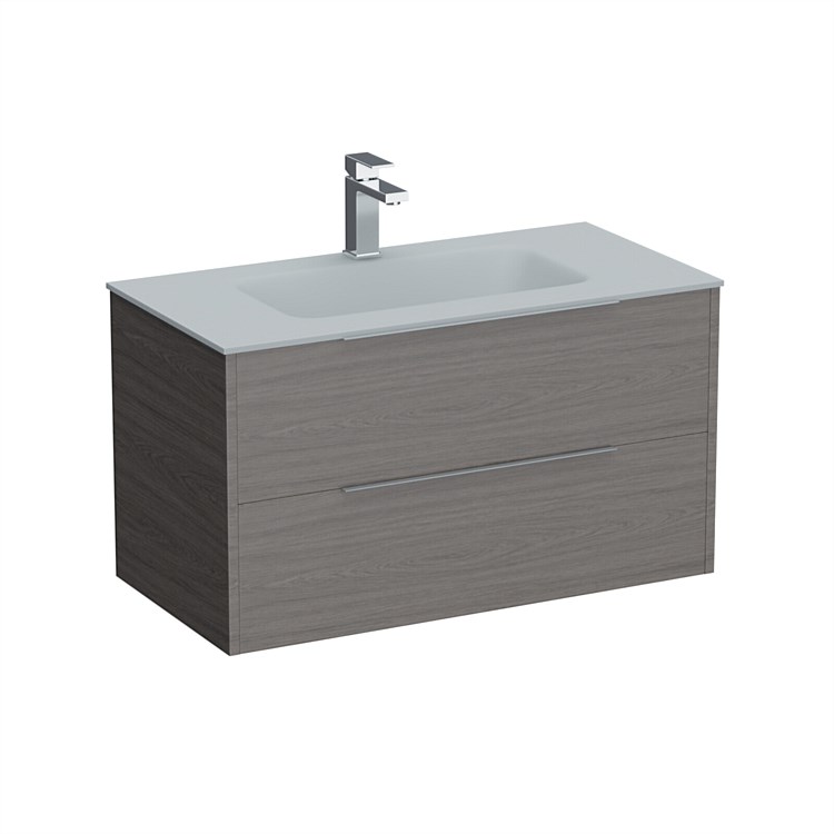 LeVivi Nexa 900mm Double Drawer Wall-Hung Vanity Elm