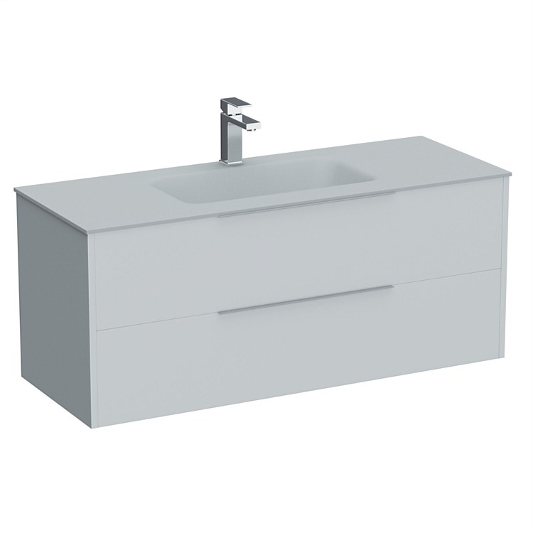 LeVivi Nexa 1200mm Double Drawer Wall-Hung Vanity White