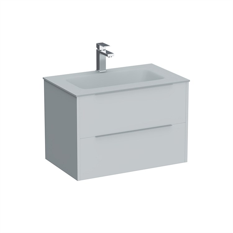 LeVivi Nexa 750mm Double Drawer Wall-Hung Vanity White
