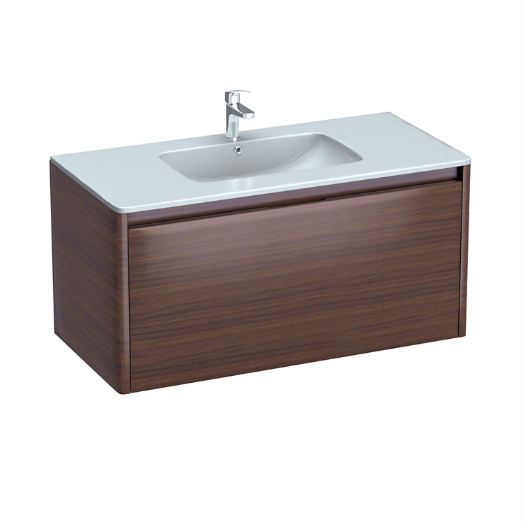 LeVivi Lucca 1000mm Wall-Hung Vanity Walnut