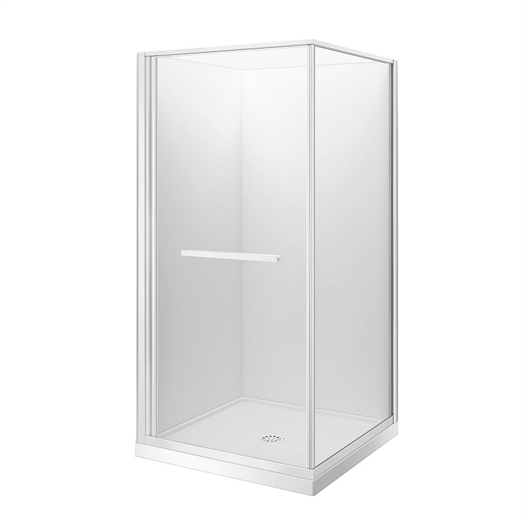 LeVivi Nest 1000mm Square Flat Wall Shower Enclosure White
