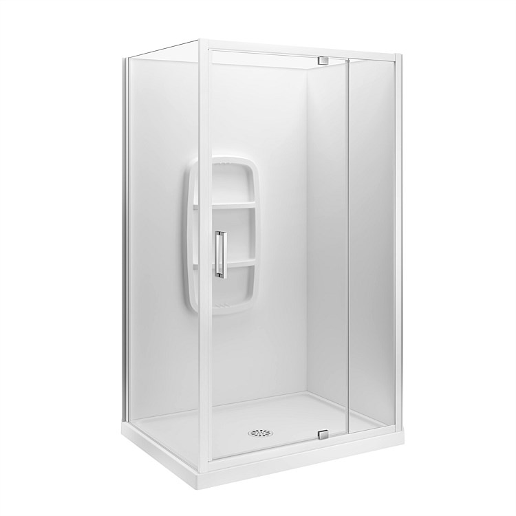 LeVivi Camden 1200x900mm Moulded Wall Shower Enclosure Right-hand White