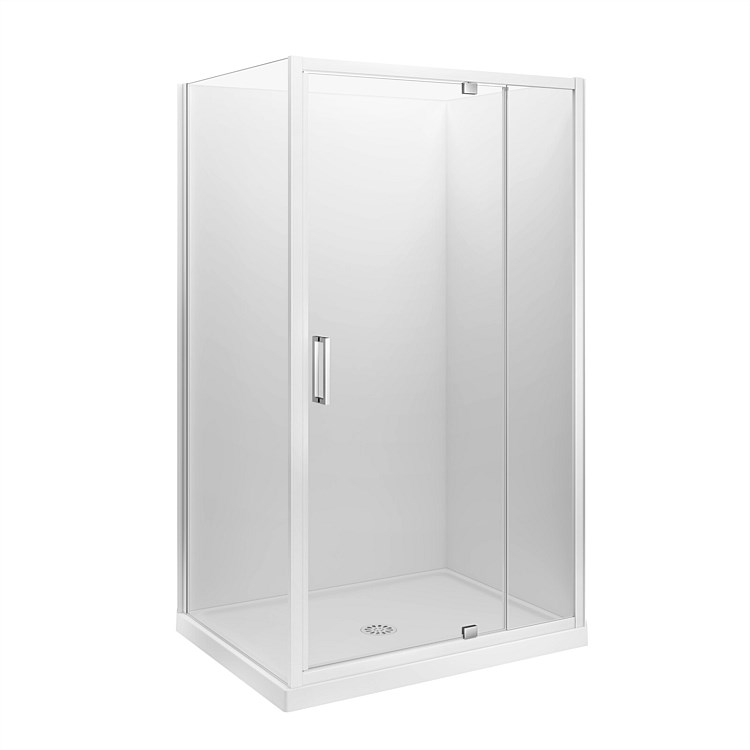 LeVivi Camden 1200x900mm Flat Wall Shower Enclosure Right-hand White