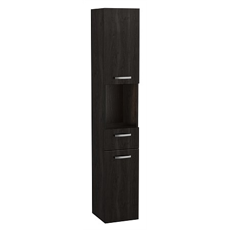 LeVivi Devon 1740mm Wall-Hung Storage Tower Charred Oak
