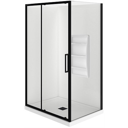 LeVivi Kingston 1200x900mm 2 Sided LH Moulded Shower Enclosure Black