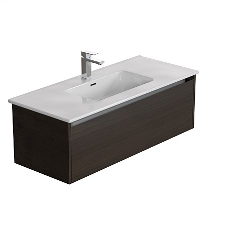 LeVivi Cibolo 1200mm 1 Drawer Wall-Hung Vanity Charred Oak