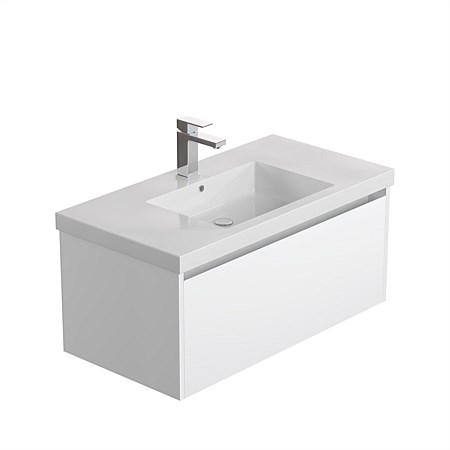 LeVivi Cibolo Neo 900mm 1 Drawer Wall-Hung Vanity White