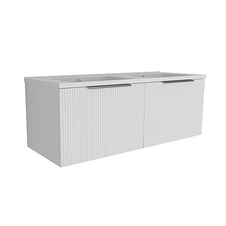 LeVivi Positano Vogue 1200 Wall-Hung Vanity Side By Side Drawers & Double Bowl Matt White