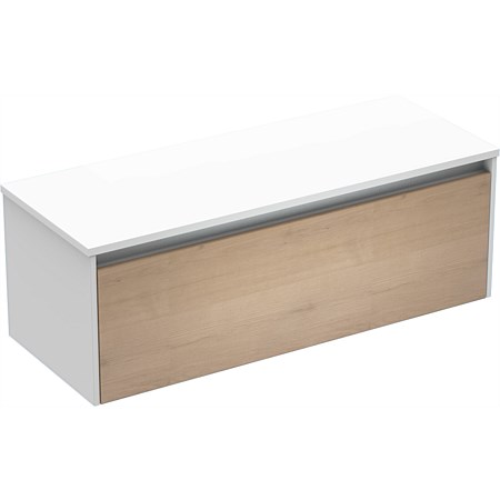 LeVivi Capri 1200mm Solid Surface Wall-Hung Vanity White Ranfurly Oak