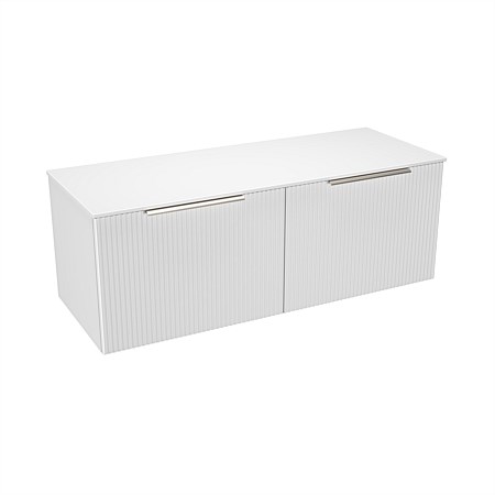 LeVivi Positano 1200mm Solid Surface Wall-Hung Vanity Side By Side Drawers Matt White
