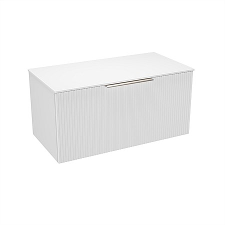 LeVivi Positano 900mm Solid Surface Wall-Hung Vanity Single Drawer Matt White