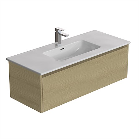 LeVivi Cibolo 1200mm 1 Drawer Wall-Hung Vanity Light Oak