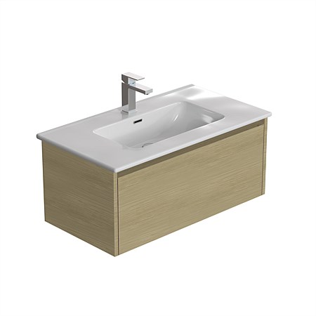 LeVivi Cibolo 900mm 1 drawer Wall-Hung Vanity Light Oak