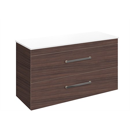 LeVivi York Prima 1200mm Double Stack Wall-Hung Vanity Walnut