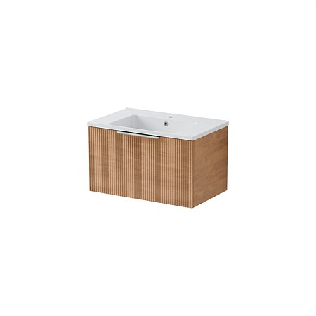 LeVivi Positano Wall-Hung 750mm Vanity Solid Surface Single Drawer Solid Surface Single Bowl Devon O