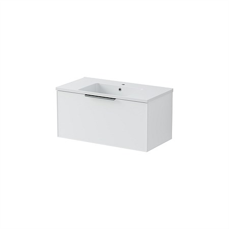 LeVivi Positano Edge Wall-Hung Vanity 900mm Single Drawer Matt White