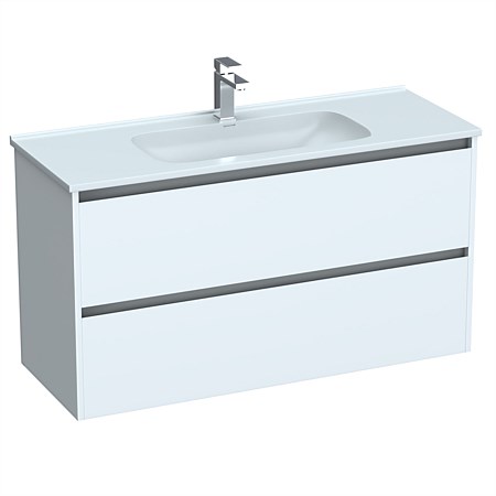 LeVivi Cibolo 1200mm Double Drawer Wall-Hung Vanity White