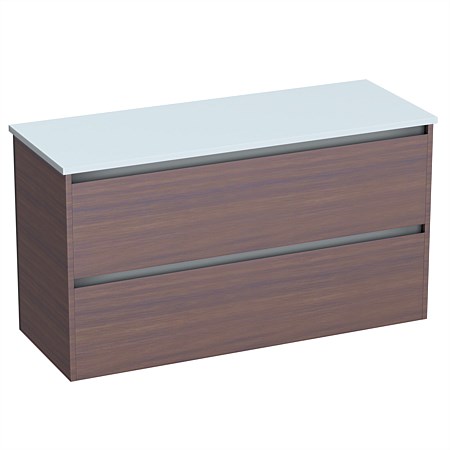 LeVivi Cibolo Prima 1200mm Double Drawer Wall-Hung Vanity Walnut
