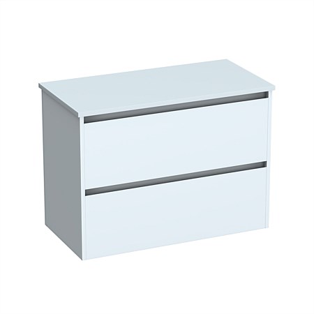 LeVivi Cibolo Prima 900mm Double Drawer Wall-Hung Vanity White