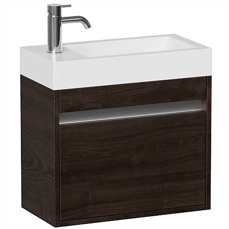 LeVivi Capri 500mm Slim Wall-Hung Vanity Dark Oak