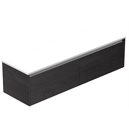 LeVivi Capri 1800mm Solid Surface Wall-Hung Vanity Charred Oak